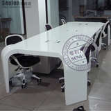 senlon上海白色烤漆职员办公桌 时尚简约现代屏风工作位员工位