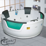 豪华型独立式玻璃浴缸成人浴盆双人冲浪大浴缸液晶电视浴池