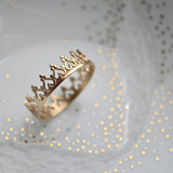 戒指女14k纯黄金戒指皇冠戒指手工饰品法国戒指万圣节特价供货