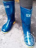 上海牌女式中筒雨靴工作靴 雨鞋中帮雨靴水鞋 劳保工矿靴 绿色
