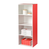 好事达外贸正品欧式创意白红双色四层收纳书柜家用木质储物格柜子