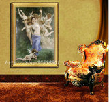 配外框画 布格罗装饰画喷绘油画大幅欧洲人物油画天使圣母油01