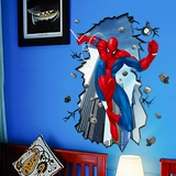 热卖特大3D墙贴 客厅书房儿童房立体背景蜘蛛侠墙贴纸 可移除贴画