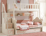 欧式特价儿童床白色高档实木床公主床上下床梯柜床高低子母床