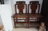 古玩古董老木器家具收藏 罕见清代完美造型银杏木椅子一对全品