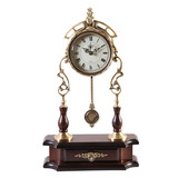 欧式静音纯铜台式座钟台钟客厅仿古摆钟创意时钟卧室实木钟表摆件