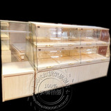 新款高档面包柜边柜中岛柜蛋糕店货架木质免漆展示柜玻璃面包展柜
