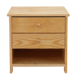 实木家具 松木床头柜 简约现代实木床头柜 抽屉柜 置物柜 原木色
