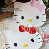 hello kitty餐具卡通造型盘 瓷碟瓷盘kitty陶瓷餐具套装 餐盘果盆