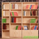 包邮 实木书柜简易自由组合成人书橱书架置物架儿童带门松木柜子