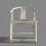中式餐椅[摆设新中式家具]复古餐椅榆木圈椅白色餐椅