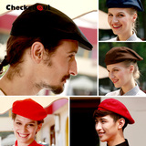 服务员工作帽厨师帽子酒店咖啡西餐厅贝雷帽男女鸭舌帽厨师工作帽