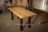闽南，[毛边设计]原木板材餐桌，实木3.5CM台面办公桌，会议桌7F