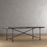 loft铁艺风格餐桌美式复古书桌做旧工业风实木办公桌咖啡桌会议桌