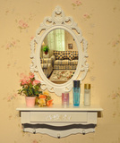 田园创意雕花梳妆欧式化妆镜子白色浴室壁挂镜化妆凳子促销特价