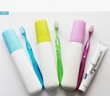 韩国进口 彩色便携牙具套装 牙刷牙膏牙具盒旅行户外必备