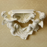 欧式白色小天使壁饰壁挂墙饰树脂家居客厅雕像置物架雕塑一字搁板