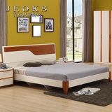 乔克斯中式板木床 简约白色田园双人床1.8米婚床现代时尚卧室家具