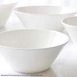 纯白无铅骨瓷陶瓷饭碗汤碗泡面碗 创意日式韩式螺纹造型大碗餐具