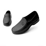 PVC塑料男款仿皮鞋黑色休闲运动皮鞋厨房卫生间工作鞋水鞋雨鞋