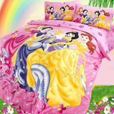迪士尼纯棉儿童床上四件套春夏卡通 男女孩公主全棉三件套1.2 15