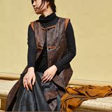 【如故】原创设计香云纱中式上衣 长款背心 可加棉民族风定制款