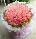 沈阳鲜花速递铁西区店99朵粉色玫瑰求婚生日表白七夕情人节预订