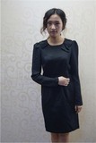 特价现货!韩国正品订购ROEM罗燕 纯色长袖连衣裙RMOW11101R