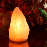 天然喜马拉雅水晶盐 灯 台灯 (自然形3-4公斤) 黄玉石底座 包邮