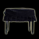 钢琴绒布升降椅套 钢琴凳罩 钢琴凳套 黑色 红色