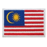马来西亚国旗肩章臂章标贴徽章刺绣魔术贴 服饰包胸章贴章 可定做