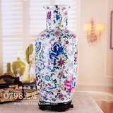 花瓶 景德镇陶瓷 客厅落地白色瓷器摆件 龙凤纹大号瓷瓶 简约现代