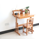 楠竹学习桌儿童书桌课桌组合实木可升降学生桌椅套装宜家写字台