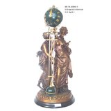 欧式古典铸铜铸铜摇表 挂钟静音机械座钟 古典仿古钟人物全纯铜