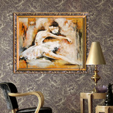 美坊欧式油画纯手绘壁画抽象画装饰画客厅卧室舞蹈房挂画芭蕾舞