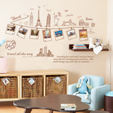 欧式浪漫墙壁贴纸 可移除客厅背景装饰相框贴照片墙贴欧洲游 包邮