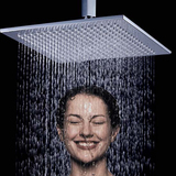 不锈钢淋浴喷头 浴室12寸300x300方形集成天花吊顶热水器花洒喷头