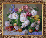 包邮无框特价纯手绘古典花卉油画高端手工绘制花语40*50数字油画