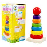 套塔木制玩具 彩虹塔 叠叠乐 叠叠高 颜色认知 套圈积木 儿童益智