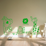 包邮墙贴动物世界儿童房间幼儿园平面装饰贴纸不干胶贴画防水壁贴