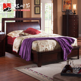 卧室家具实木美式双人床1.8米创意桦木婚床简约现代深色特价定做