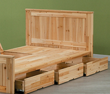 带储物简约现代2人抽厢式实双2米杉木床成人床席梦思床架特价定制