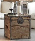 美式铁艺多工能实木储物箱床头柜电话柜边桌箱凳 做旧床头柜