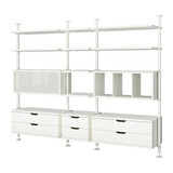 IKEA北京宜家家居正品代购斯多曼三段组合白色储物架衣架