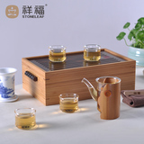 品牌正品 花茶茶具玻璃功夫茶具 便携式旅行茶具 竹制茶盘 包邮