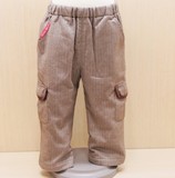 小冰熊 专柜正品12新款冬季儿童棉裤子 宝宝梭织贴袋棉长裤XB6215