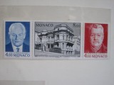 1987年摩纳哥邮政局与王子雷尼尔邮票（3连张）