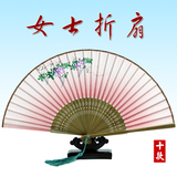 女扇子 绢扇 折扇 中国特色 传统手工艺品 摆件 外事商务出国礼品