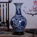 景德镇陶瓷花瓶青花瓷花瓶瓷器摆件手绘釉下仿古古典古玩礼品包邮