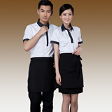 SW05酒店工作服 服务员衬衣男女夏装短袖 餐饮时尚西餐厅工作服